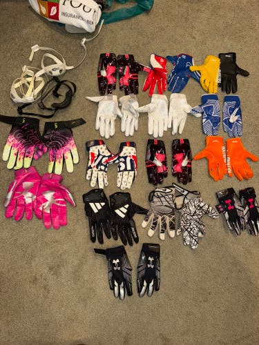 Lot of Used/New football gloves