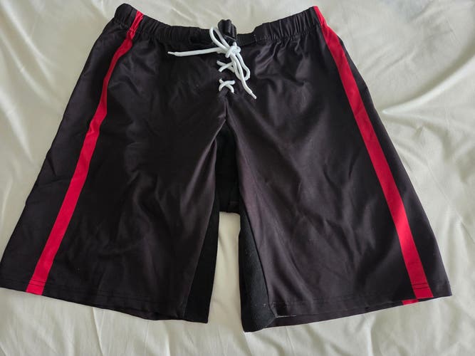 Black Hockey Pant Shell (New Without Tags) with Red Stripe Size Junior Small