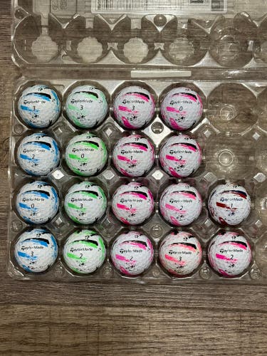 18 TaylorMade SpeedSoft Golf Balls with Ink Design - Nearly All 5A Mint