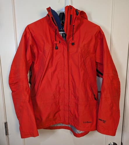 LL Bean Gore-Tex XCR Rain Jacket Womens Size: S Technical Shell Orange