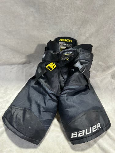 Black Junior Large Bauer Supreme Mach Hockey Pants (Used)