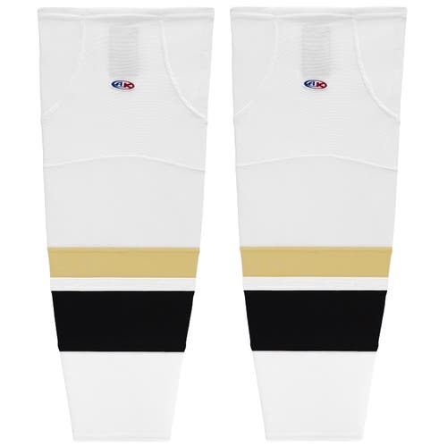 Athletic Knit HS2100-515 New Pittsburgh 3rd White Cut&Sew Mesh Ice Hockey Socks - Intermediate 25"
