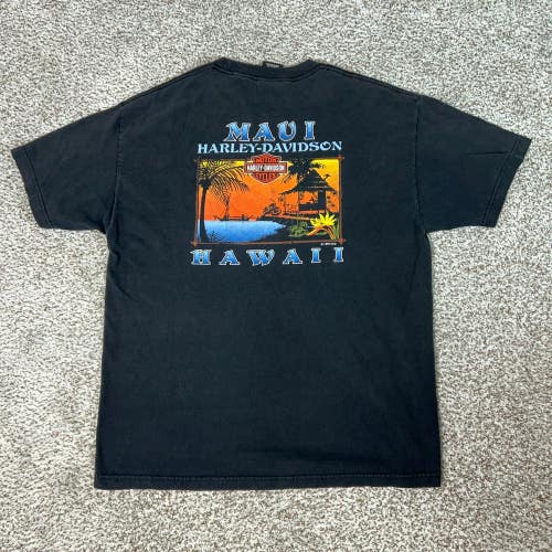 Vintage Harley Davidson Shirt Mens Extra Large Black 1999 Maui Hawaii Biker Top
