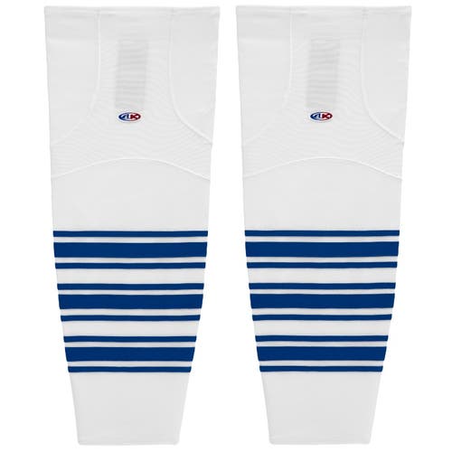 Athletic Knit HS2100-505 New Toronto White Cut&Sew Mesh Ice Hockey Socks - Youth 21"