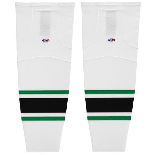 Athletic Knit HS2100-507 Dallas White Cut&Sew Mesh Hockey Socks - Senior XL Wide 30"