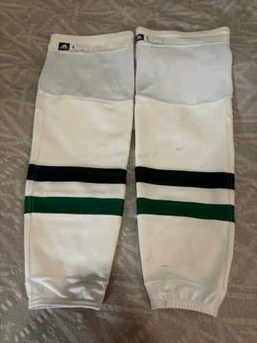 Game Used NHL Pro Stock Dallas Stars Ice Hockey Socks, Size Adult Large (29”)