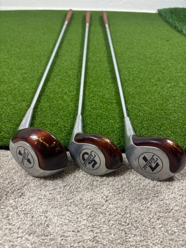 Vintage Titleist Accu-Flo Plus Woods Set 1 3 7 Driver Fairway RH Steel Shafts