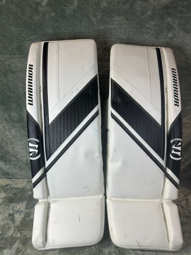 White 32" Intermediate Warrior Ritual G6 E+ Goalie Leg Pads (Used)