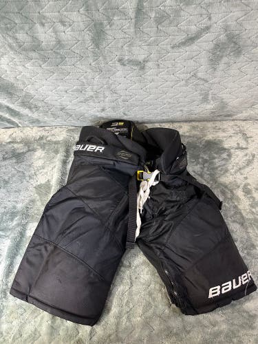 Black Intermediate Medium Bauer Supreme 3S Pro Hockey Pants (Used)