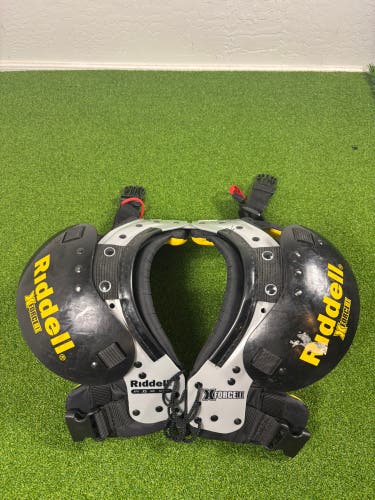 Riddell X Force II Youth Football Shoulder Pads XS 10-11” Black Yellow XFII