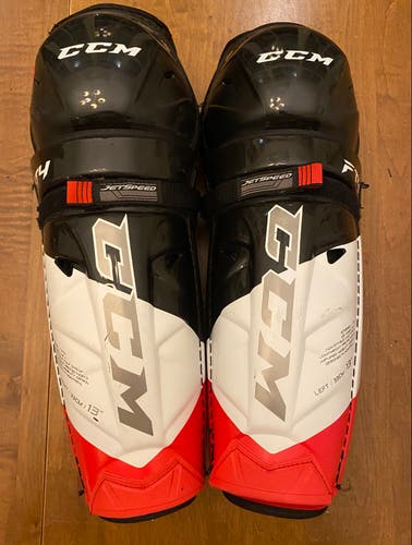 CCM JetSpeed FT4 Hockey Shin Guards Size 13" Junior with the JDP Knee Cap