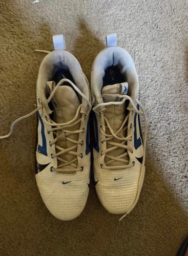 White Men's Size 13.0 (W 14.0) Adult Nike Alpha Menace Elite Low Top Molded Cleats (Used)