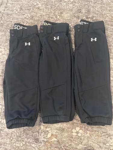 Black Kid's Medium Youth Under Armour Game Pants (Used)