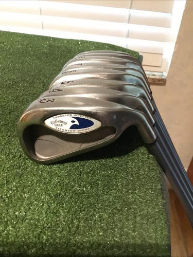 Callaway Hawkeye Tungsten/Titanium Irons Set (3-PW) Regular Graphite Shafts VGC