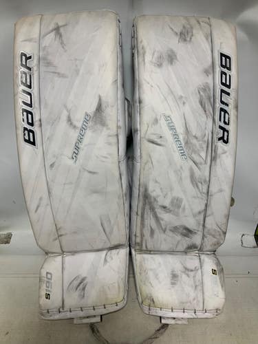 Used Bauer SUPREME S190 32+1 Goalie Leg Pads Inter White 32" 11823-S000042327