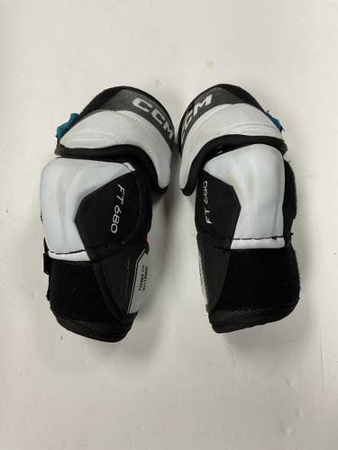 Used CCM JETSPEED FT680 Senior Elbow Pads White/Black/Royal SM 11855-S000211304