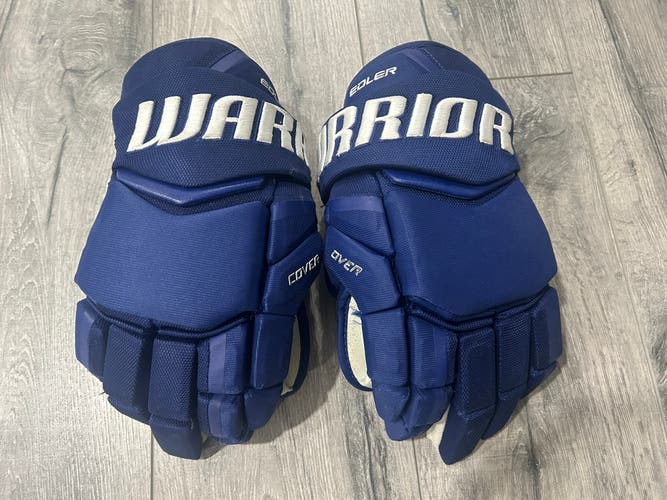Alex Edler Pro Stock Game Used Warrior Covert blue Canucks hockey Gloves