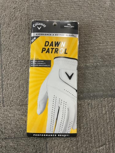 Used Callaway DAWN PATROL Mens Golf Glove White MD 11614-S000245548