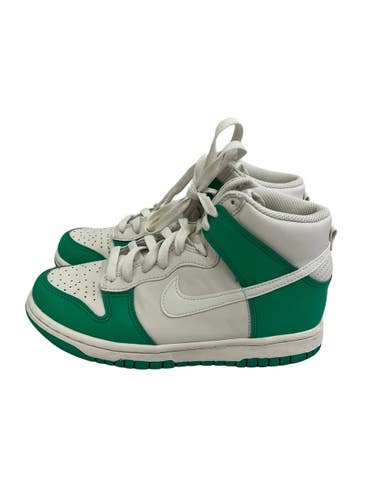 Used Nike DUNK HIGH Basketball Shoes Y White And Green Junior 05 11692-S000158261