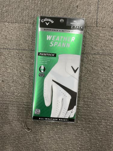 Used Callaway WEATHER SPANN Mens Golf Glove White M/L 11614-S000239828