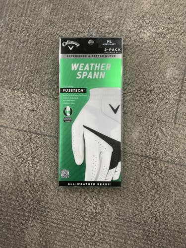 Used Callaway WEATHER SPANN Mens Golf Glove White M/L 11614-S000239829