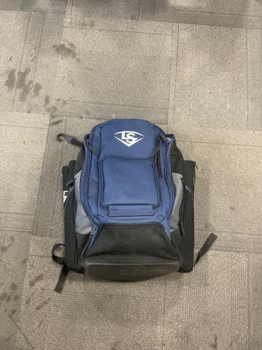 Used Louisville Slugger 2 BAT BACKPACK BB/SB Player Backpack Navy Blue 11614-S000236312