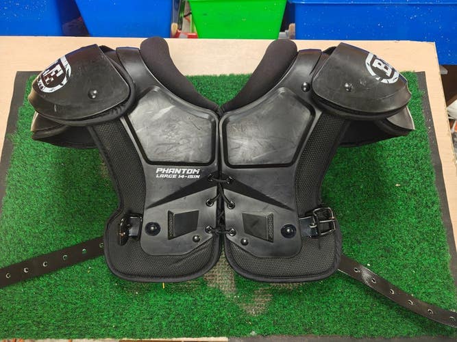 Battle Sports Phantom Football Shoulder Pads Youth Large 14-15 Inch Black