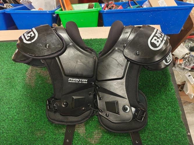 Battle Sports Phantom Football Shoulder Pads Youth Medium 13-14 Inch Black