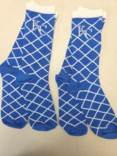 ST1 Mens MLB KANSAS CITY ROYALS Crew Lot of 2 Pair Socks MEDIUM NEW