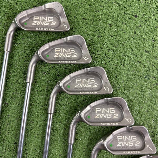 Ping Zing 2 Karsten Iron Set Green Dot 3-PW SW JZ Stiff Flex Steel