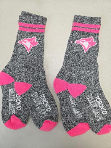 ST2 Mens MLB TORONTO BLUE JAYS Crew Lot of 2 Pair Socks MEDIUM NEW