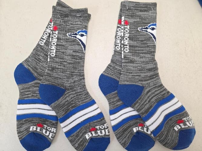 ST4 Mens MLB TORONTO BLUE JAYS Crew Lot of 2 Pair Socks MEDIUM NEW