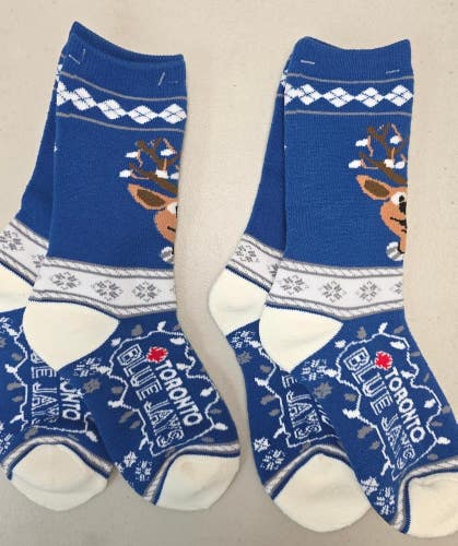 ST5 Mens MLB TORONTO BLUE JAYS Crew Lot of 2 Pair Socks MEDIUM NEW