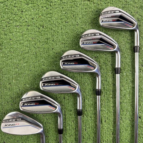 Cobra King F7 One Length Iron Set 6-PW GW Steel Stiff Flex 37.25