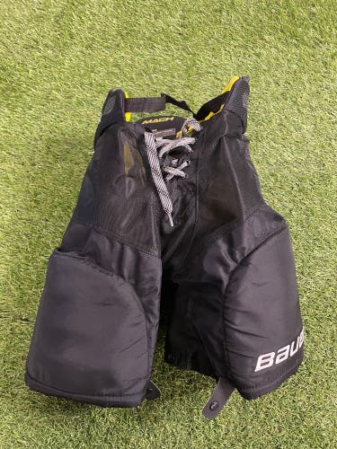 Black Youth Large Bauer Supreme Mach Hockey Pants (Used)