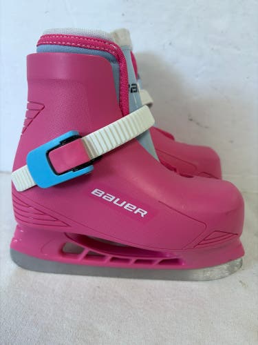 Pink Bauer Lil Angel Hockey Skates Regular Width 8 (Used)