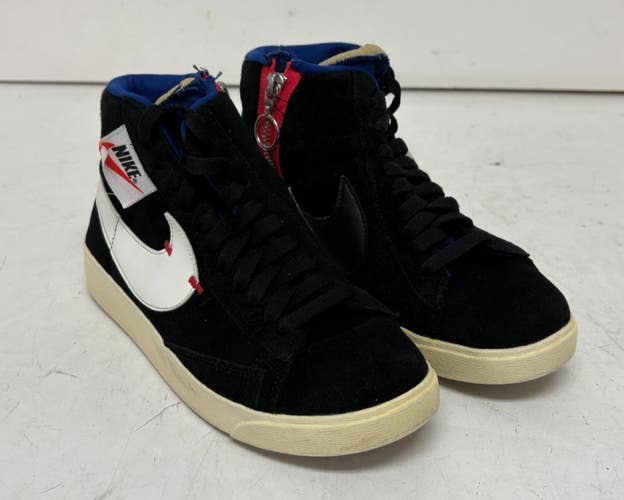 Nike Blazer Mid Rebel Black Suede Side Zip Sneakers US Women's 6 EU 36.5 GREAT