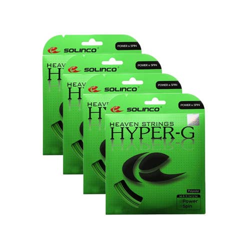 Solinco Hyper-G Tennis String (4-Pack) – High-Performance Square Co-Polyester...