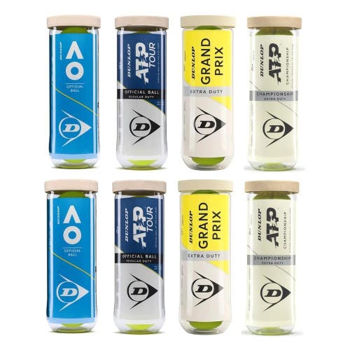 Dunlop Tennis Ball Variety Pack (8 Cans)  Includes Grand Prix, Australian...
