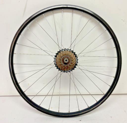 Black Aluminum 7-Speed 32-Spoke 24" Quick Release Rear Wheel Quando Hub