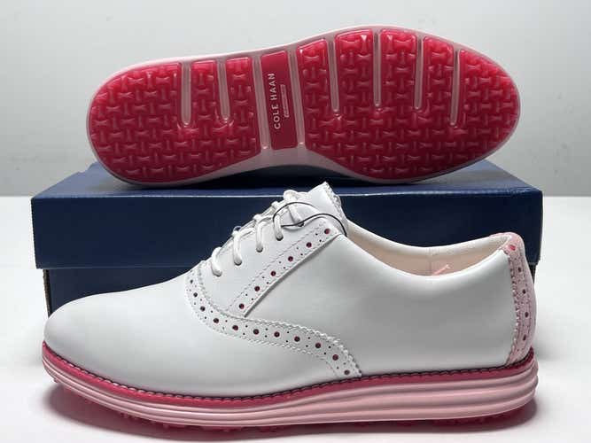 Cole Haan OG Shortwing Golf Golf Shoes White Crystal Rose Womens SZ 8.5 (W30276)