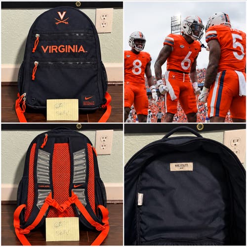 RARE Virginia Cavaliers Football Team Issued Nike Utility Heat Backpack