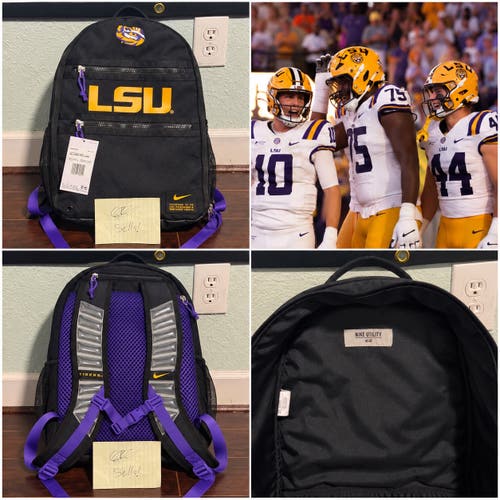 RARE LSU Tigers Football Team Issued Nike Utility Heat Backpack NWT