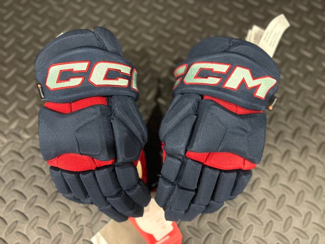 CCM TACKS 95C CUSTOM SENIOR PLAYER HOCKEY GLOVES -14” new *Columbus Blue Jackets