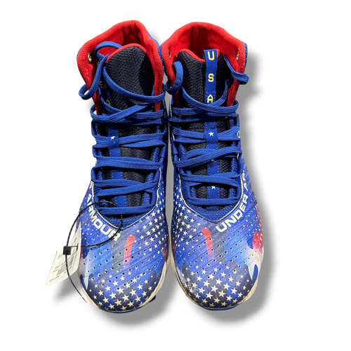 Used Under Armour BB/SB Cleats Royal Blue And Red Junior 06 11375-S000382759