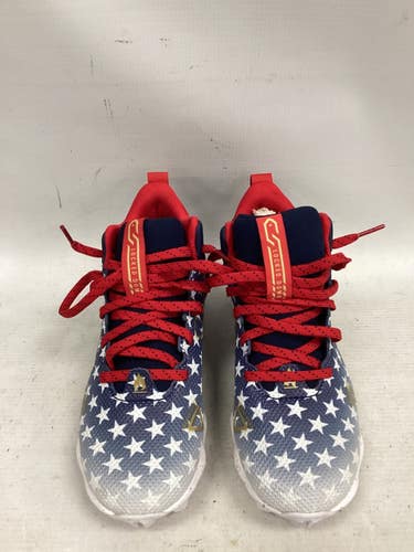 Used Under Armour STARS AND STRIPES BB/SB Cleats White/Red/Navy Junior 02 11851-S000053804