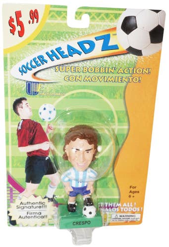 Vintage Hernan Crespo 4" Bobble Toy Figure - Argentina Futbol Soccer Head 2002