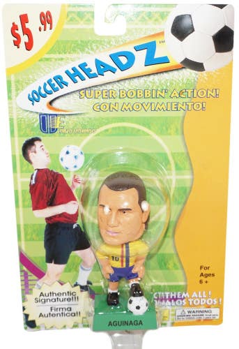 Vintage Alex Aguinaga 4" Bobble Toy Figure - Ecuador Futbol Soccer Head 2002
