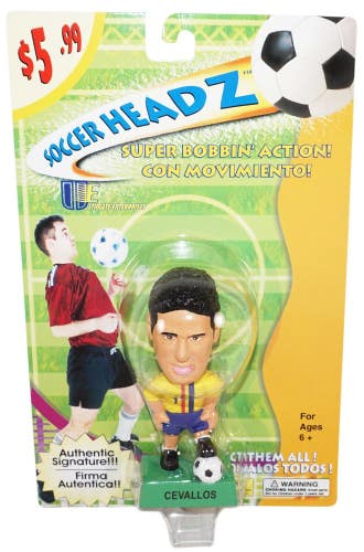 Vintage Jose F. Cevallo 4" Bobble Toy Figure - Ecuador Futbol Soccer Head 2002