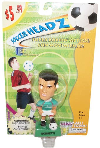 Vintage Jared Borgetti 4" Bobble Toy Figure - Mexico Futbol Soccer Head 2002